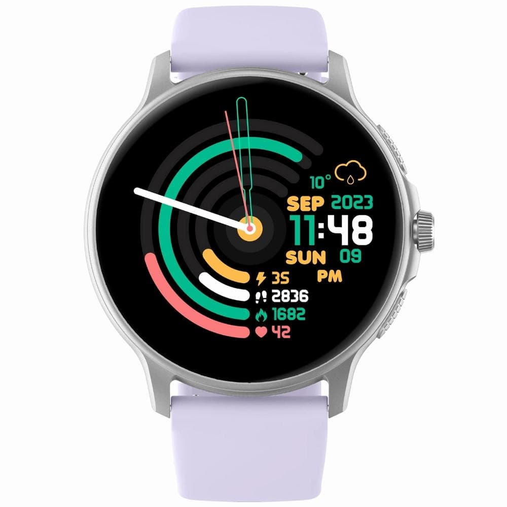 Smartwatch Damski GRAVITY GT12-6 Fioletowy Pasek Silikonowy + Srebrna Bransoleta